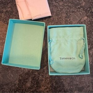 Tiffany and Co Classic Ring Box with Fabric Pouch and Tissue Paper